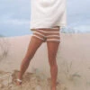 Coastal Striped Organic Knit Short - Ladies -Salty Shreds image 1680f419 7eb3 4f48 9ff3 7f2e3098435e 1
