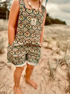 Endless Rainbows Linen Pattern Overalls - Groms