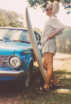 High Tide Linen Checkerboard Short - Ladies -Salty Shreds image 1ed1e985 7c3e 471a a2d3 48e07a7b06d6