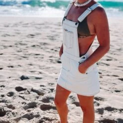 SS Retro Relaxed Overall Skirt- Bone - Ladies -Salty Shreds image 2e0785cc 0d4d 4f81 9a7f 3643c0683fb4