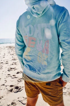 Don't Be A Kook Acid Wash Blue Mens Hoodie