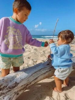 SS Beach Club Patterned Twill Short - Retro Blue - Groms -Salty Shreds image 50450a3b aec8 40d1 bfe2 6ec138fd8b2c