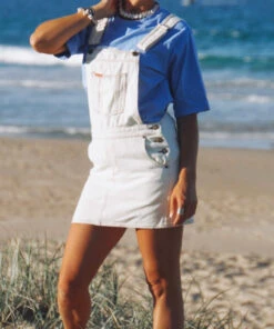 SS Retro Relaxed Overall Skirt- Bone - Ladies -Salty Shreds image 54ac48cc 7a02 4d9f b5ba dd3d771eafae