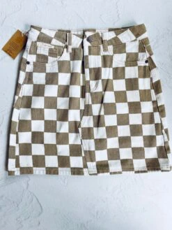 Checkerboard Denim Skirt - Ladies -Salty Shreds image 65a71ff7 6d90 4c84 92e7 e793b627c4a3
