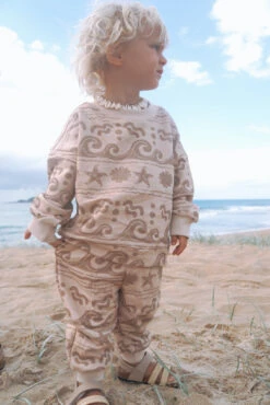 Under The Sea French Terry Slouch Set - Beige - Groms