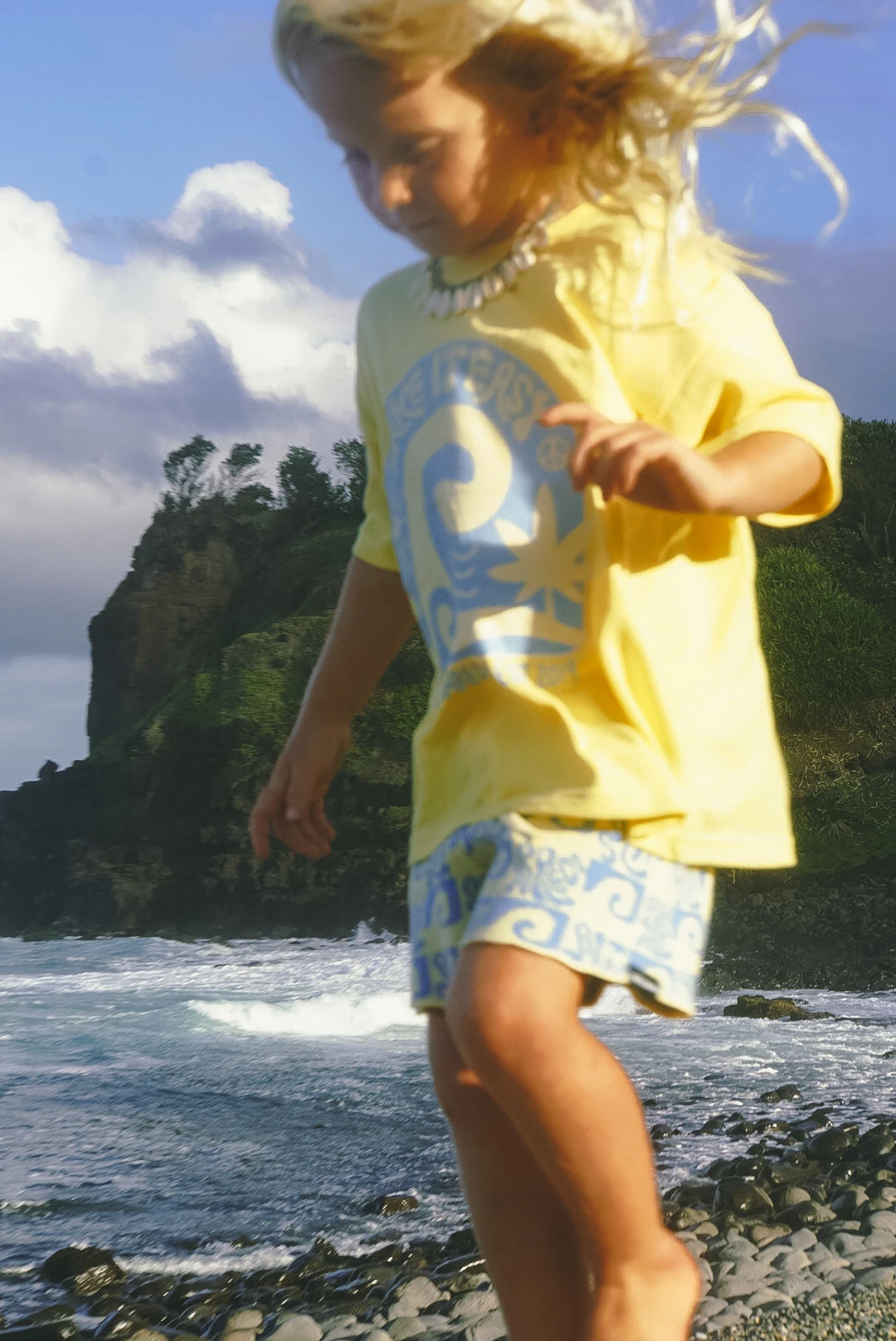 Salty Shreds Endless Waves Organic Knit Short - Blue Yellow - Groms 7 Salty Shreds Endless Waves Organic Knit Short - Blue Yellow - Groms - Image 5