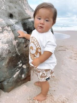 Salty Shreds Endless Waves Organic Knit Short - Beige - Groms