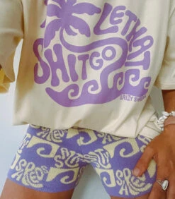 Lethat Shitgo Organic Oversized Statement Tee - Yellow - Ladies