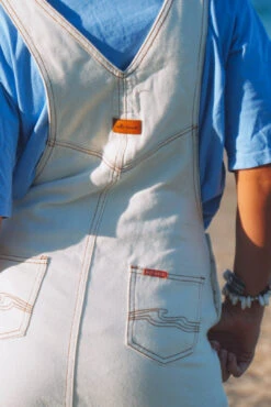 SS Retro Relaxed Overall Skirt- Bone - Ladies -Salty Shreds image 957cb234 b57f 456e ba69 0451e6b14607