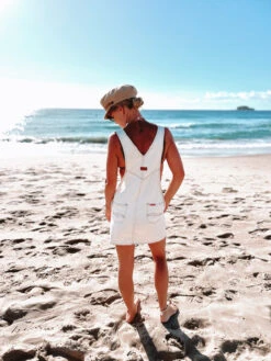 SS Retro Relaxed Overall Skirt- Bone - Ladies -Salty Shreds image 9d629ad4 bbf1 4ac0 8479 546722d2283b