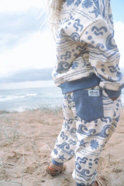 Under The Sea French Terry Slouch Set - Retro Blue - Groms