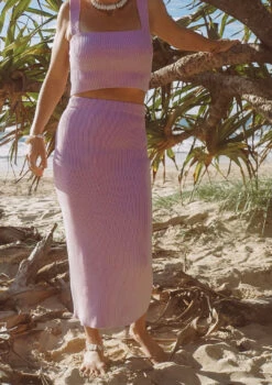 Summer Knitted Organic Skirt - Lavender - Ladies