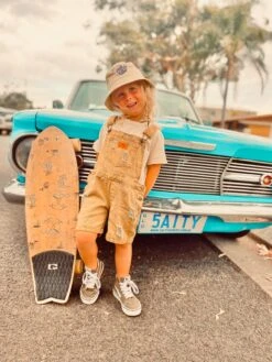 Dirty Denim Wave Overalls - Groms