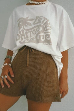 Lazy Summer Ladies Knit Short - Coconut