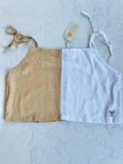 Colour Block Linen Crop - Ladies -Salty Shreds image c59505ac ad7a 4a23 a92e 9cbb4e8f1d55
