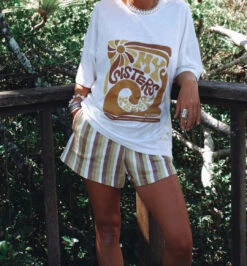 My Sisters Keeper Organic 70's Stripe Short - Ladies -Salty Shreds image cbfb8888 8e20 4439 8b06 d3e87fc665cb