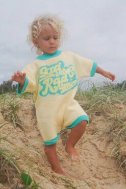 Good Vibes Rad Times Organic Knit Jumpsuit - Ivory - Groms