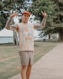 Palms Trees & Acoustics Fade Out Mens Tank -Salty Shreds image e83c2a8b 7481 4396 b760 4f4e01257f5d