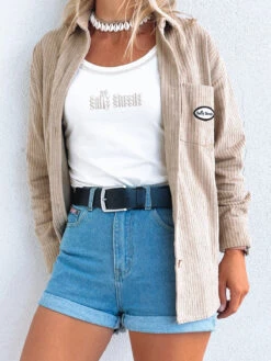 Coastal Cord Button Shirt - Ladies -Salty Shreds image f54849d4 abb7 458f 95ab 2b608babe003 1