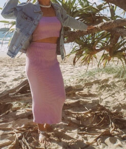 Summer Knitted Organic Skirt - Lavender - Ladies -Salty Shreds image f7c19d44 19ac 4165 85ec 268a1110afb7