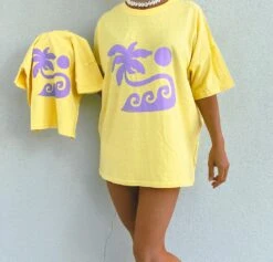 Hawaii Dayz Oversized Hemp Tee - Ladies
